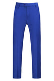 Solapa de muesca azul Trajes de fiesta de jacquard de 3 piezas para hombre