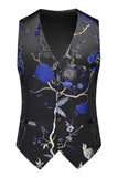 Chal morado Solapa Jacquard 3 piezas Trajes de fiesta para hombre