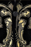 Trajes de fiesta de 2 piezas con solapa con muescas de jacquard dorado para hombre