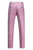 Trajes de fiesta para hombre con solapa de pico a rayas rosas de 2 piezas
