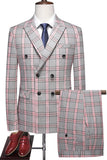 Trajes de fiesta para hombre con rayas rosadas y rayas de 2 piezas