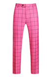 Trajes de fiesta para hombre con solapa de pico a rayas rosas de 2 piezas