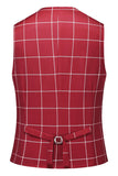 Solapa de pico a rayas rojas 3 piezas Trajes de fiesta para hombre