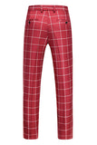 Solapa de pico a rayas rojas 3 piezas Trajes de fiesta para hombre
