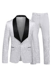 Trajes de fiesta para hombres de 2 piezas con solapa de chal negro