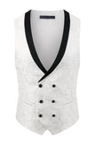 Trajes de hombre de 3 piezas con solapa de chal negro