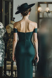 Corsé de pino con hombros descubiertos Vestido de madre de la novia
