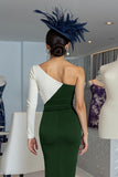Vestido midi de un hombro con vaina en blanco y negro para la madre de la novia