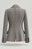 Blazer formal gris con solapa con muescas y ajuste ajustado para mujer