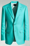 Trajes de fiesta para hombre de 2 piezas con solapa de pico turquesa