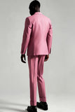 Trajes de fiesta de 2 piezas con solapa de pico en gris rosa para hombre