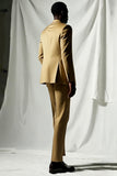 Blazer formal para hombre de un solo pecho con solapa de muesca en color caqui