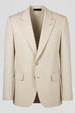 Blazer formal para hombre con solapa de pico marfil de botonadura sencilla