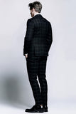 Mix Black Grid 2-Piece Slim Fit Solapa con muescas Trajes formales para hombres