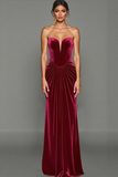 Vestido Formal Largo sin Tirantes de Sirena Cabernet
