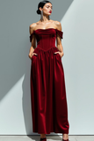 Vestido de fiesta de terciopelo maxi de terciopelo verde oscuro con corsé y bolsillos