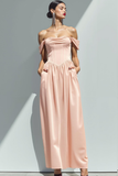 Vestido de fiesta de terciopelo maxi de terciopelo verde oscuro con corsé y bolsillos