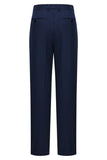 Trajes de 3 piezas con solapa de pico de ajuste delgado y botonadura simple para hombre en azul marino