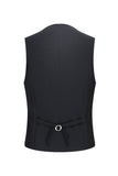 Trajes de hombre de 3 piezas con solapa de chal de un botón negro