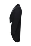 Esmoquin de 3 piezas para hombre con solapa de pico negro