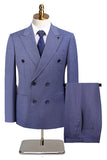 Gris Verde 2 Piezas Doble Botonadura Solapa de Pico Trajes Formales para Hombre
