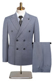 Gris Verde 2 Piezas Doble Botonadura Solapa de Pico Trajes Formales para Hombre