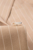 Trajes de hombre con solapa con muesca de 3 piezas a rayas beige