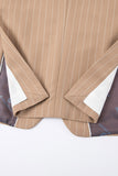 Trajes de hombre con solapa con muesca de 3 piezas a rayas beige