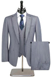 Trajes de hombre con solapa con muesca de 3 piezas a rayas beige