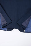 Trajes de 3 piezas con solapa con muescas y un botón para hombre en azul marino