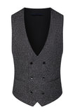 Gris oscuro 3 piezas con solapa de pico ajustada trajes de boda para hombre