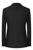 Trajes negros de 3 piezas con solapa de pico para hombre de corte delgado