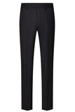 Trajes negros de 3 piezas con solapa de pico para hombre de corte delgado