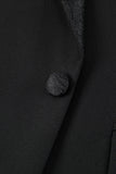 Trajes negros de 3 piezas con solapa de pico para hombre de corte delgado