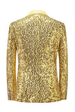 Trajes de fiesta de 2 piezas con solapa con muescas doradas brillantes