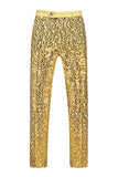 Trajes de fiesta de 2 piezas con solapa con muescas doradas brillantes