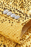 Trajes de fiesta de 2 piezas con solapa con muescas doradas brillantes