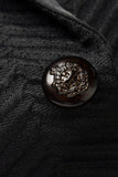 Blazer negro con solapa y rayas para hombre