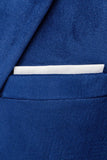 Trajes de Fiesta de Graduación de 2 Piezas con Solapa de Pico Azul