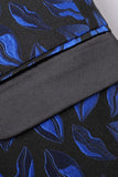 Blazer azul estampado con solapa con muescas para hombre
