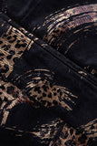 Blazer de baile con solapa con muescas estampada en oro negro para hombre