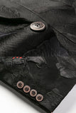 Blazer de fiesta con solapa con muescas en jacquard negro