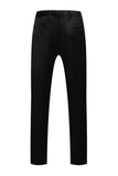 Trajes de 2 piezas con solapa de pico negro para hombre