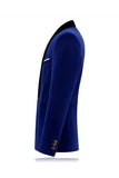 Blazer de baile de un botón con solapa chal azul para hombre