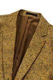 Blazer de baile de graduación con textura de solapa con muescas doradas brillantes