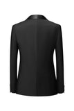 Trajes formales negros con solapa y botón para hombre