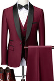 Trajes formales negros con solapa y botón para hombre