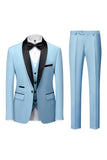 Trajes formales negros con solapa y botón para hombre