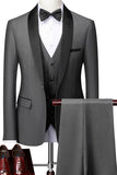 Trajes de hombre con solapa de chal gris