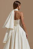 Vestido de novia midi de línea A Girlfriendheart de marfil con cinturón